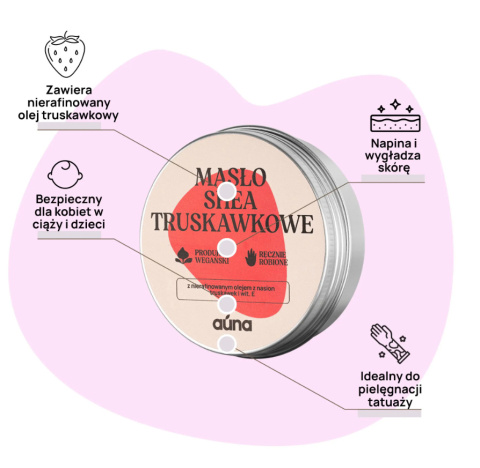 Masło shea truskawkowe – lato zamknięte w puszce z recyklingu Masło shea truskawkowe – lato zamknięte w puszce z recyklingu