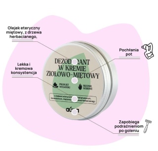 Miętowy, naturalny dezodorant w kremie