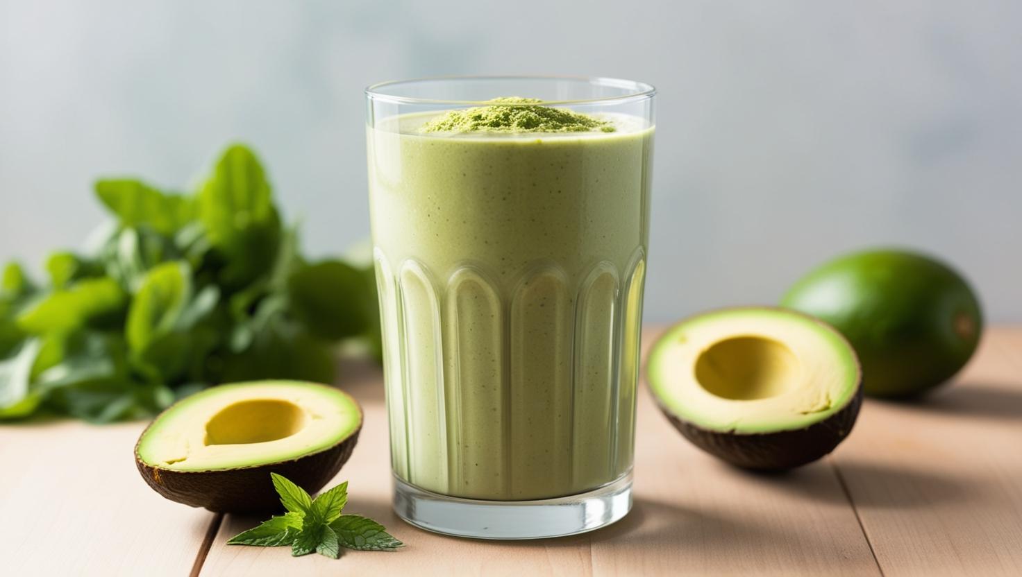 Keto smoothie z awokado i białkiem konopnym